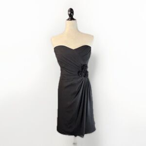 Alfred Angelo Little Black Dress LBD 7180S Short Size 14‎ Strapless Sweetheart